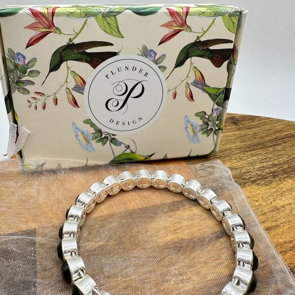 Plunder Design Essie Bracelet With Black Gemstones & Silver Accents - Picture 2 of 8